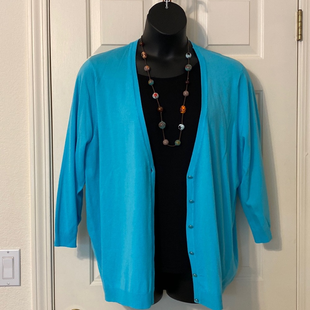 Avenue womens turquoise cardigan. NWOT